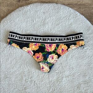 PINK Victoria's Secret Floral Thong Panty S